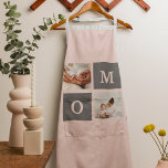 Modern Collage Photo Best Mom  Pink & Grey Gift Apron<br><div class="desc">This modern collage photo frame makes for the perfect gift for a special mom in your life. The frame is designed with a pink and grey colour scheme, giving it a stylish and contemporary look that is sure to complement any home decor. The collage frame features multiple photo slots, allowing...</div>