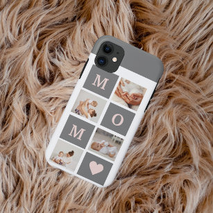 Modern Collage Photo Best Mom  Pink & Grey Gift Case-Mate iPhone Case