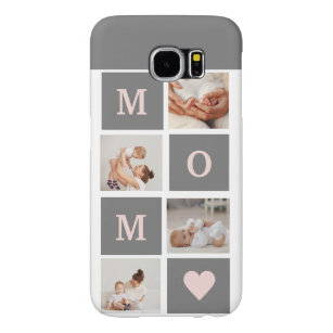 Modern Collage Photo Best Mom  Pink & Grey Gift Samsung Galaxy S6 Case