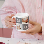 Modern Collage Photo Best Mom  Pink & Grey Gift Mug<br><div class="desc">This modern collage photo frame makes for the perfect gift for a special mom in your life. The frame is designed with a pink and grey colour scheme, giving it a stylish and contemporary look that is sure to complement any home decor. The collage frame features multiple photo slots, allowing...</div>