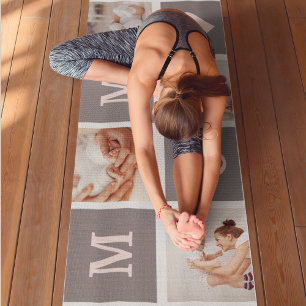 Modern Collage Photo Best Mom  Pink & Grey Gift Yoga Mat