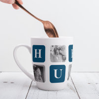 Modern Collage Photo Blue Best Hubby Ever Gift