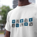 Modern Collage Photo Blue Best Hubby Ever Gift T-Shirt<br><div class="desc">The "Modern Collage Photo Blue Best Hubby Ever Gift" is a personalized photo gift that showcases a collection of pictures featuring the best moments shared between you and your beloved husband. This particular version features a blue theme, making it a stylish and contemporary addition to any decor.This gift is perfect...</div>