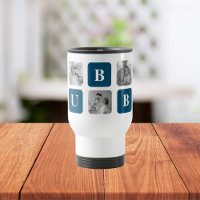 Modern Collage Photo Blue Best Hubby Ever Gift