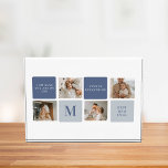 Modern Collage Photo & Blue Happy Fathers Day Gift<br><div class="desc">Modern Collage Photo & Blue Happy Fathers Day Gift is a personalized and thoughtful present to celebrate the special man in your life on Father's Day. The gift includes a beautifully designed collage photo frame with space for multiple pictures, allowing you to capture and display your favourite memories with your...</div>