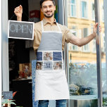 Modern Collage Photo & Blue Happy Fathers Day Gift Apron<br><div class="desc">Modern Collage Photo & Blue Happy Fathers Day Gift is a personalized and thoughtful present to celebrate the special man in your life on Father's Day. The gift includes a beautifully designed collage photo frame with space for multiple pictures, allowing you to capture and display your favourite memories with your...</div>