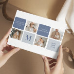 Modern Collage Photo & Blue Happy Fathers Day Gift Postcard<br><div class="desc">Modern Collage Photo & Blue Happy Fathers Day Gift is a personalized and thoughtful present to celebrate the special man in your life on Father's Day. The gift includes a beautifully designed collage photo frame with space for multiple pictures, allowing you to capture and display your favourite memories with your...</div>
