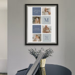 Modern Collage Photo & Blue Happy Fathers Day Gift Poster<br><div class="desc">Modern Collage Photo & Blue Happy Fathers Day Gift is a personalized and thoughtful present to celebrate the special man in your life on Father's Day. The gift includes a beautifully designed collage photo frame with space for multiple pictures, allowing you to capture and display your favourite memories with your...</div>