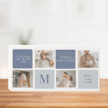 Modern Collage Photo & Blue Happy Fathers Day Gift Wooden Box Sign<br><div class="desc">Modern Collage Photo & Blue Happy Fathers Day Gift is a personalized and thoughtful present to celebrate the special man in your life on Father's Day. The gift includes a beautifully designed collage photo frame with space for multiple pictures, allowing you to capture and display your favourite memories with your...</div>
