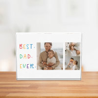 Modern Collage Photo Colourful Best Dad Ever Gift