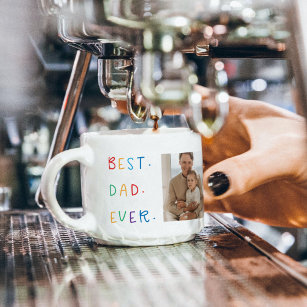 Modern Collage Photo Colourful Best Dad Ever Gift Espresso Cup
