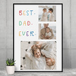 Modern Collage Photo Colourful Best Dad Ever Gift Poster<br><div class="desc">The "Modern Collage Photo Colourful Best Dad Ever Gift" is a personalized and unique present for any dad who deserves to be celebrated. The gift is a collage photo made up of several individual images that have been carefully arranged to create a stunning and eye-catching design. The gift is a...</div>