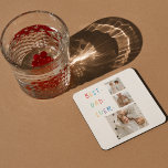 Modern Collage Photo Colourful Best Dad Ever Gift Square Paper Coaster<br><div class="desc">The "Modern Collage Photo Colourful Best Dad Ever Gift" is a personalized and unique present for any dad who deserves to be celebrated. The gift is a collage photo made up of several individual images that have been carefully arranged to create a stunning and eye-catching design. The gift is a...</div>