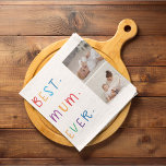 Modern Collage Photo & Colourful Best Mum Ever Gif Kitchen Towel<br><div class="desc">A modern collage photo and colourful "Best Mom Ever" gift is a thoughtful and personalized present for any mother. The collage photo is a collection of various pictures that have been artfully arranged to form a cohesive and visually appealing composition. These photos may feature cherished memories, family members, and special...</div>