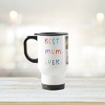 Modern Collage Photo & Colourful Best Mum Ever Gif Travel Mug<br><div class="desc">A modern collage photo and colourful "Best Mom Ever" gift is a thoughtful and personalized present for any mother. The collage photo is a collection of various pictures that have been artfully arranged to form a cohesive and visually appealing composition. These photos may feature cherished memories, family members, and special...</div>