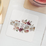 Modern Collage Photo Flowers Frame Best Mom Gift Square Paper Coaster<br><div class="desc">This modern collage photo features beautiful flowers arranged in a burgundy frame, making it the perfect gift for a special mom in your life. The unique and personalized touch of a collage photo captures memories and moments shared together, making it a thoughtful and heartfelt way to show appreciation and love....</div>