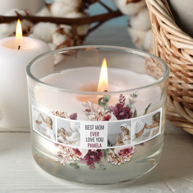 Modern Collage Photo Flowers Frame Best Mom Gift Sticker (Creator Uploaded)