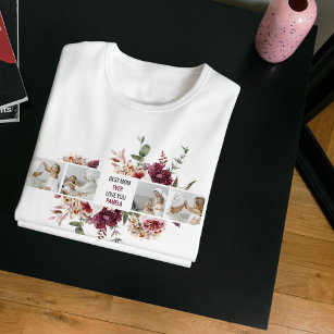 Modern Collage Photo Flowers Frame Best Mom Gift T-Shirt