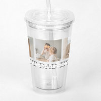 Modern Collage Photo & Grey Best Dad Ever Gift