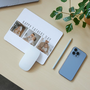 Modern Collage Photo & Happy Fathers Day Best Gift Mouse Pad