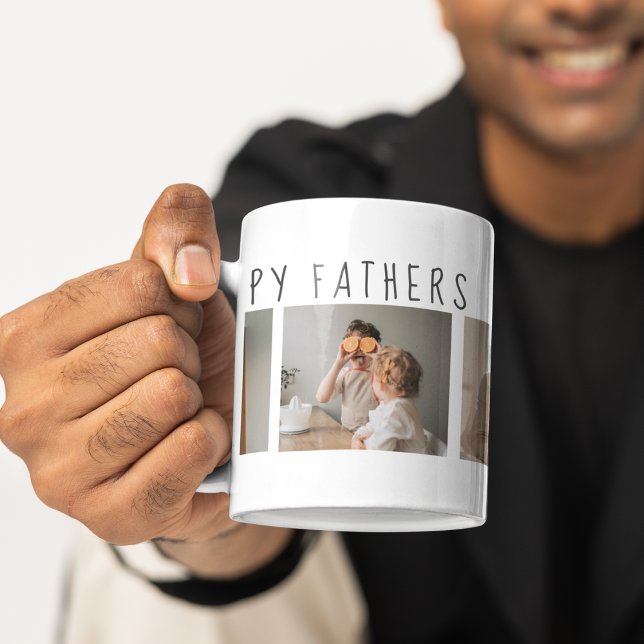 Modern Collage Photo & Happy Fathers Day Best Gift Mug (Creator Uploaded)