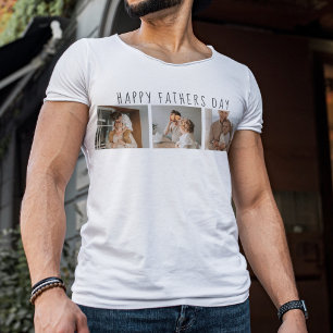 Modern Collage Photo & Happy Fathers Day Best Gift T-Shirt
