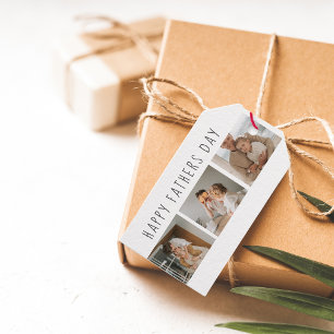 Modern Collage Photo & Happy Fathers Day Best Gift Tags