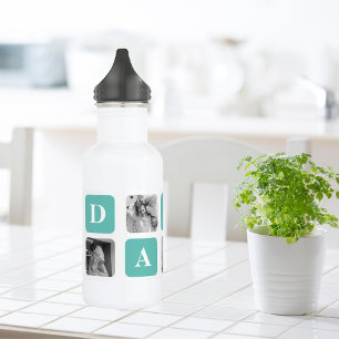 Modern Collage Photo Happy Fathers Day Gift 532 Ml Water Bottle