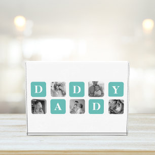Modern Collage Photo  Happy Fathers Day Gift Block