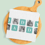 Modern Collage Photo  Happy Fathers Day Gift Kitchen Towel<br><div class="desc">Introducing the Modern Collage Photo Happy Father's Day Gift in a mint colour theme. This unique and personalized gift is designed to celebrate the special bond between a father and their loved ones.The Modern Collage Photo Happy Father's Day Gift is a beautifully crafted collage frame that can be customized with...</div>