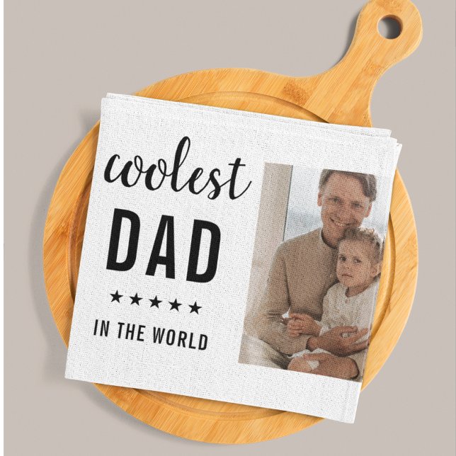 Modern Collage Photo Happy  Fathers Day Gift Kitchen Towel (Creator Uploaded)