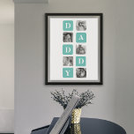Modern Collage Photo  Happy Fathers Day Gift Poster<br><div class="desc">Introducing the Modern Collage Photo Happy Father's Day Gift in a mint colour theme. This unique and personalized gift is designed to celebrate the special bond between a father and their loved ones.The Modern Collage Photo Happy Father's Day Gift is a beautifully crafted collage frame that can be customized with...</div>