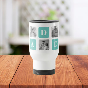 Modern Collage Photo Happy Fathers Day Gift Travel Mug