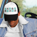 Modern Collage Photo  Happy Fathers Day Gift Trucker Hat<br><div class="desc">Introducing the Modern Collage Photo Happy Father's Day Gift in a mint color theme. This unique and personalized gift is designed to celebrate the special bond between a father and their loved ones.The Modern Collage Photo Happy Father's Day Gift is a beautifully crafted collage frame that can be customized with...</div>