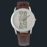 Modern Collage Photo & Happy Fathers Day Gift Watch<br><div class="desc">A modern collage photo is a creative way to celebrate and honour someone special in your life, such as your father, on Father's Day. It involves compiling various photos and arranging them together in a visually appealing manner to create a cohesive and meaningful composition. To create a modern collage photo...</div>