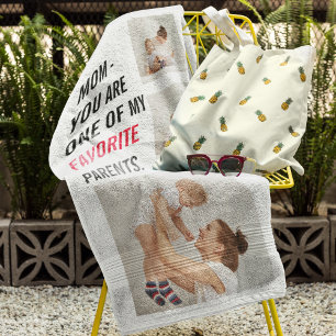 Modern Collage Photo & Happy Mothers Day Gift Bath Towel Set