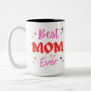 Modern Collage Photo & Happy Mothers Day Gift Coff Two-Tone Coffee Mug