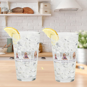 Modern Collage Photo Happy Mothers Day Purple Gift Glass