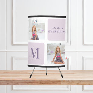 Modern Collage Photo Happy Mothers Day Purple Gift Tripod Lamp