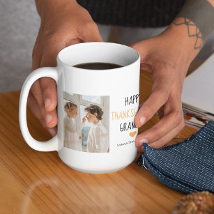 Modern Collage Photo & Happy Thanksgiving Dad Coffee Mug
