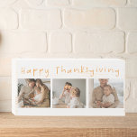 Modern Collage Photo & Happy Thanksgiving Wooden Box Sign<br><div class="desc">Modern Collage Photo & Happy Thanksgiving</div>