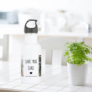 Modern Collage Photo & Love You Dad Gift 532 Ml Water Bottle