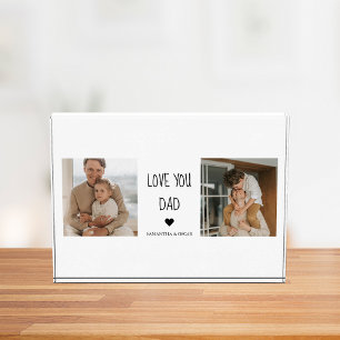 Modern Collage Photo & Love You Dad Gift Block
