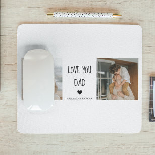Modern Collage Photo & Love You Dad Gift Mouse Pad
