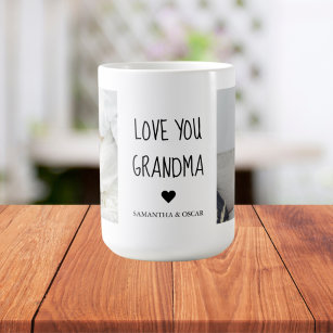 Modern Collage Photo Love You Grandma Best Gift Coffee Mug
