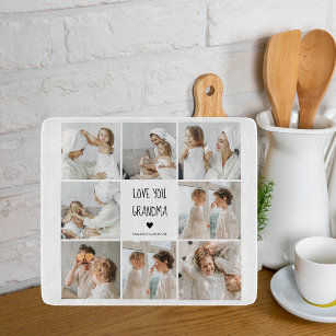 Modern Collage Photo Love You Grandma Best Gift Cutting Board