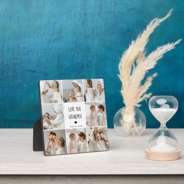 Modern Collage Photo Love You Grandma Best Gift Plaque (Insitu)