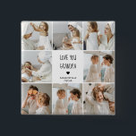 Modern Collage Photo Love You Grandpa Best Gift 2 Inch Square Button<br><div class="desc">Modern Collage Photo Love You Grandpa Best Gift</div>