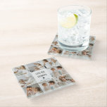Modern Collage Photo Love You Grandpa Best Gift Glass Coaster<br><div class="desc">Modern Collage Photo Love You Grandpa Best Gift</div>