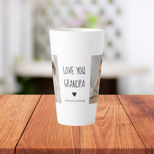 Modern Collage Photo Love You Grandpa Best Gift Latte Mug